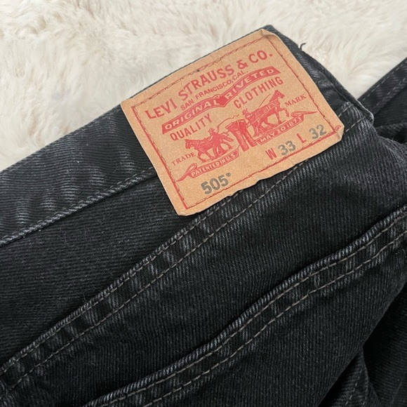 LEVI’S Straight Fit Denim Jeans in Black - Picture 5 of 5